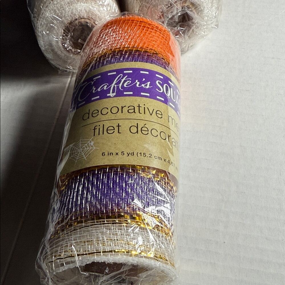 Crafter's Square Decorative Mesh Rolls - Orange, Purple, Gold - Picture 3 of 4